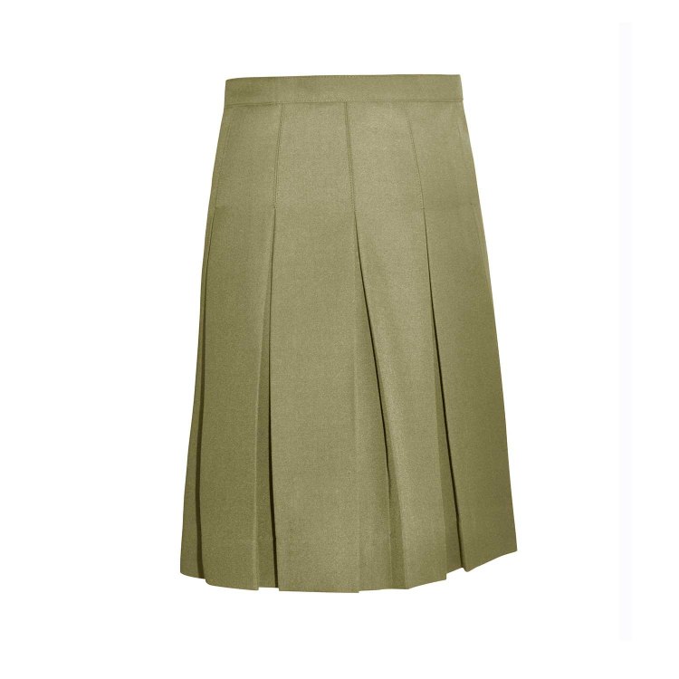 Picture of Khaki Box Pleats Reg Skirt
